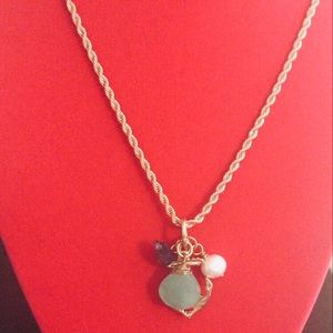 Rope Chain Necklace with Gold Sea Anchor